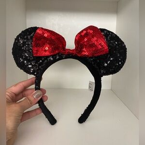 Disney Black and Red Sequin Minnie Mouse Ears Headband